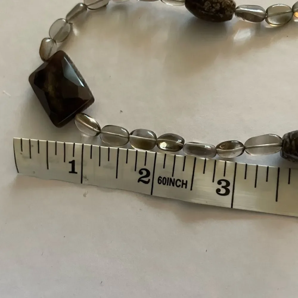 VNT Grounding  Smoky Guartz “ Night” Long Necklace